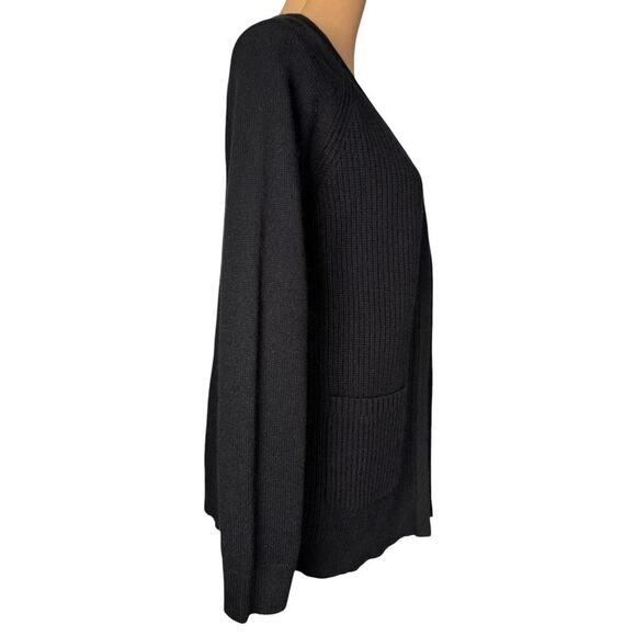Vintage Pendleton Lambswool Angora Open‎ Front Cardigan Large Petite Black - Picture 4 of 7